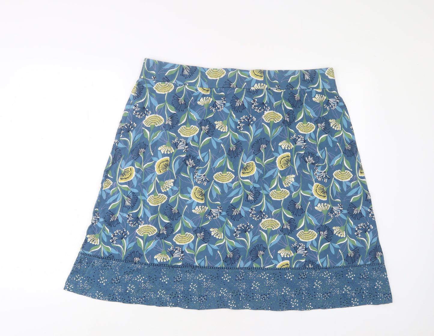 MANTARAY PRODUCTS Womens Blue Floral Cotton A-Line Skirt Size 18