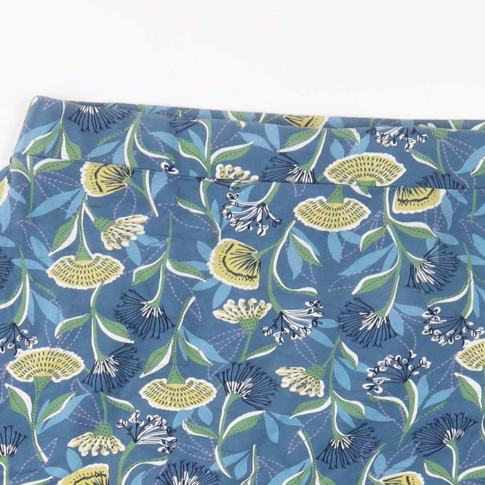 MANTARAY PRODUCTS Womens Blue Floral Cotton A-Line Skirt Size 18