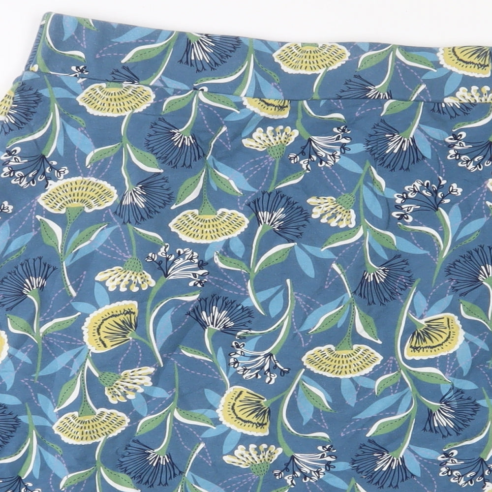 MANTARAY PRODUCTS Womens Blue Floral Cotton A-Line Skirt Size 18