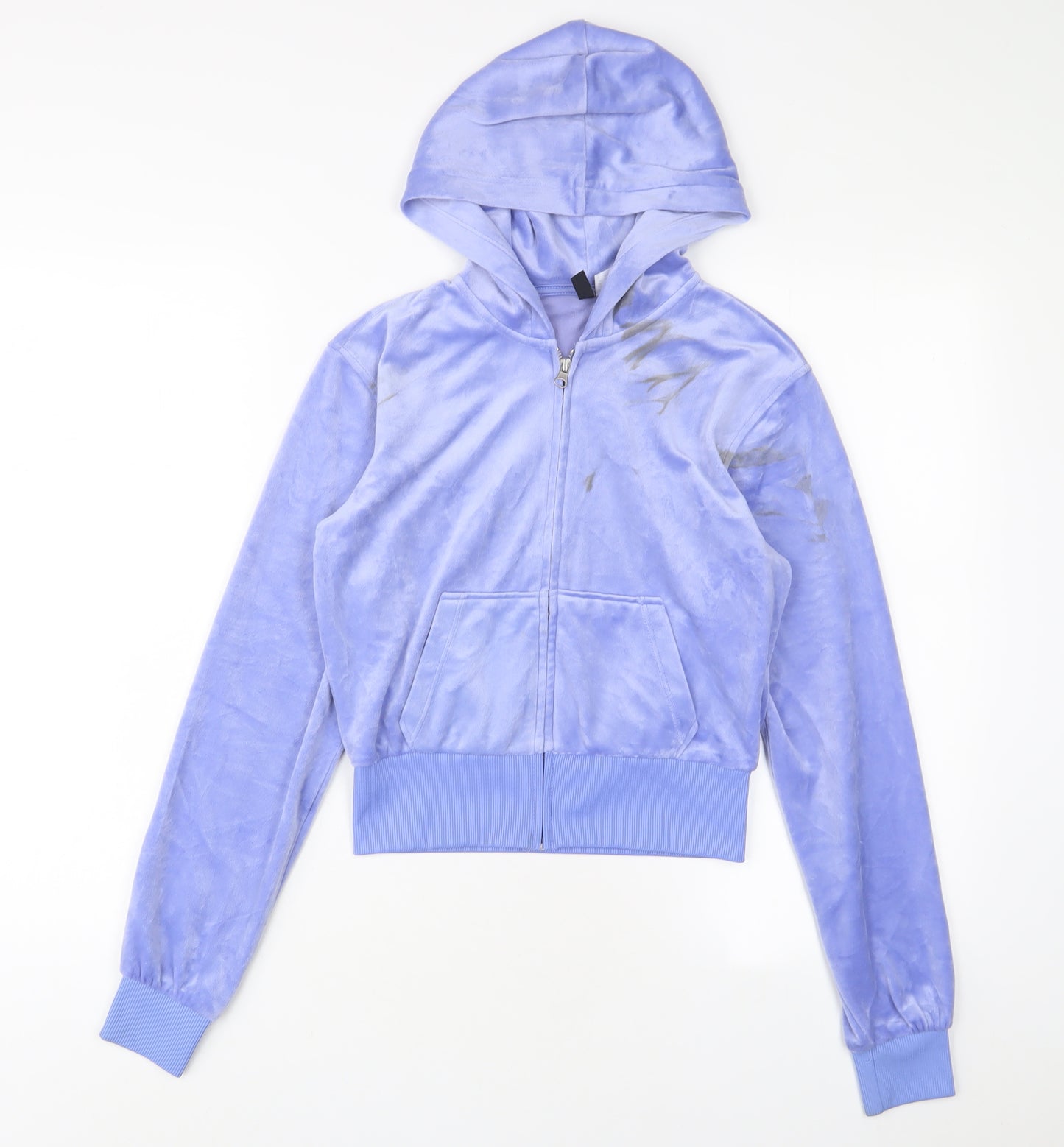 H&M Womens Blue Polyester Full Zip Hoodie Size S Zip