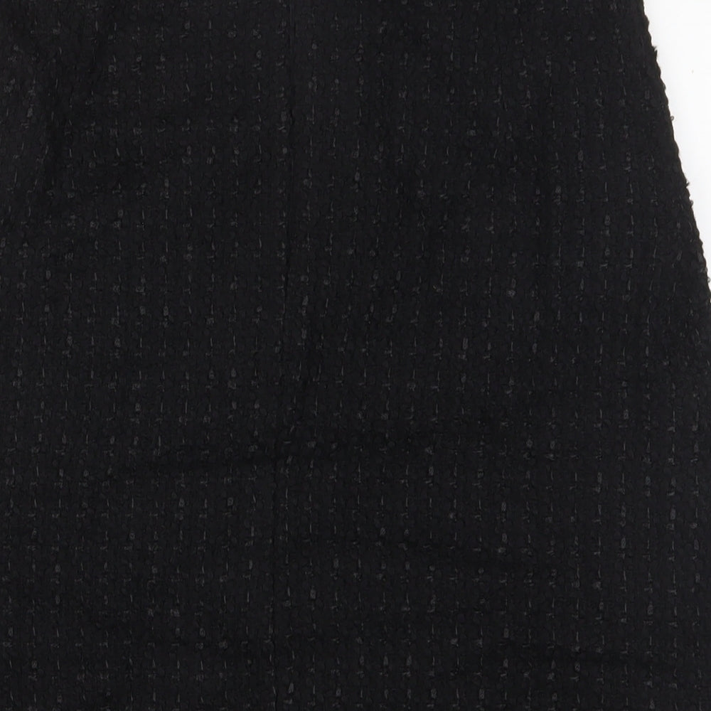 Marks and Spencer Womens Black Acrylic A-Line Skirt Size 12 Zip