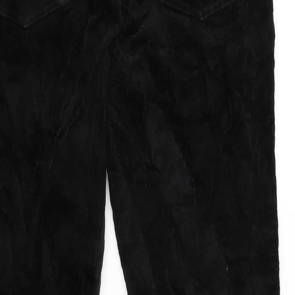 M&Co Womens Black Cotton Trousers Size 10 L28 in Regular Zip