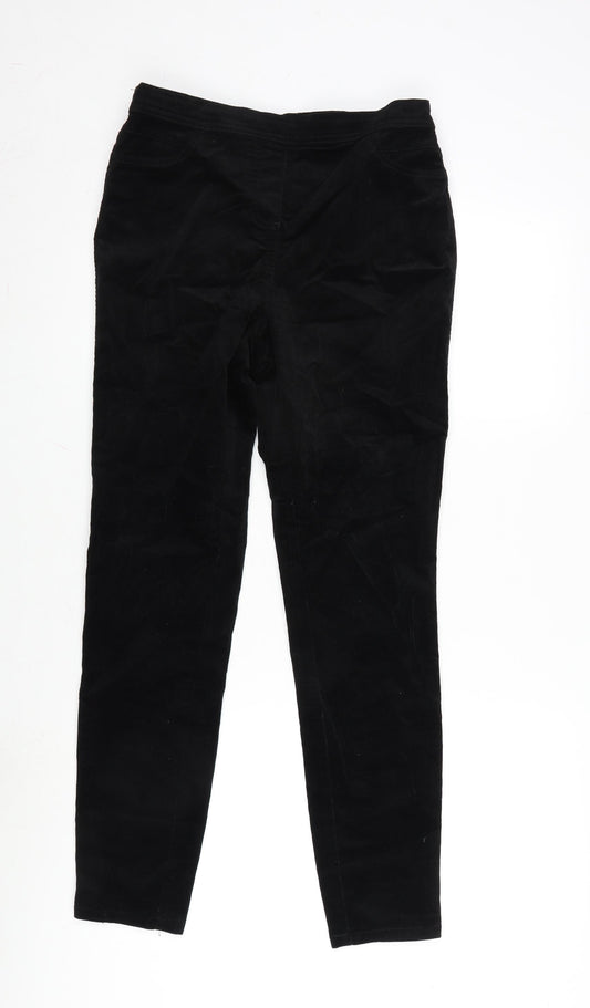 M&Co Womens Black Cotton Jegging Trousers Size 12 L29 in Regular