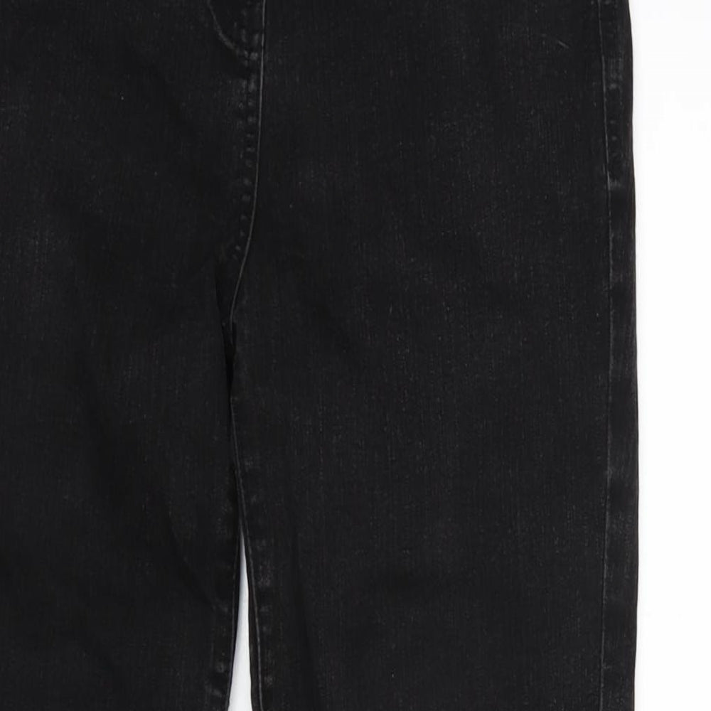 TU Womens Black Cotton Blend Straight Jeans Size 10 L29 in Regular Zip