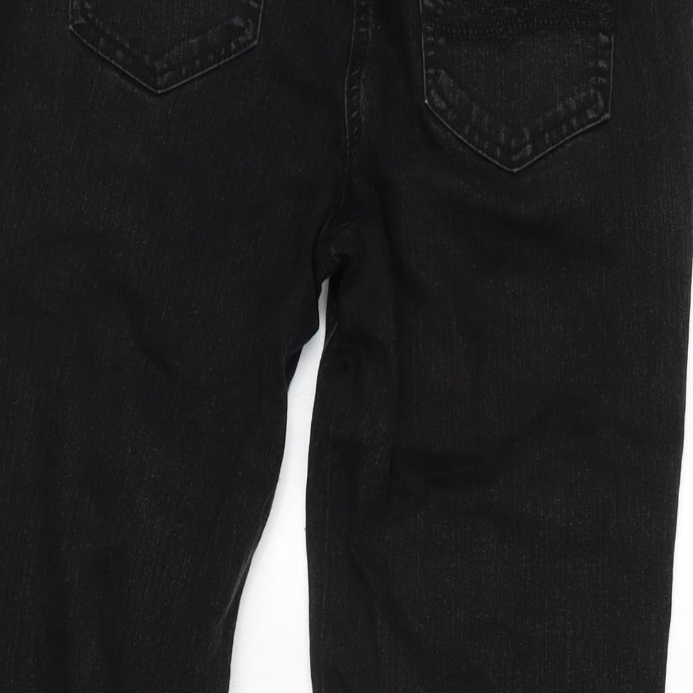 TU Womens Black Cotton Blend Straight Jeans Size 10 L29 in Regular Zip