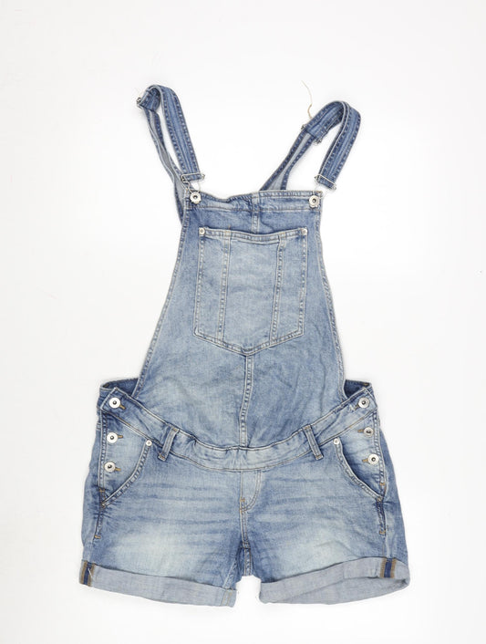 H&M Womens Blue Cotton Dungaree One-Piece Size 8 Snap - Pit To Pit 8 Inches.- Item length 25.5 Inches- Adjustable Strapss