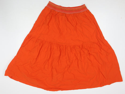 Marks and Spencer Womens Orange Cotton Maxi Skirt Size 18