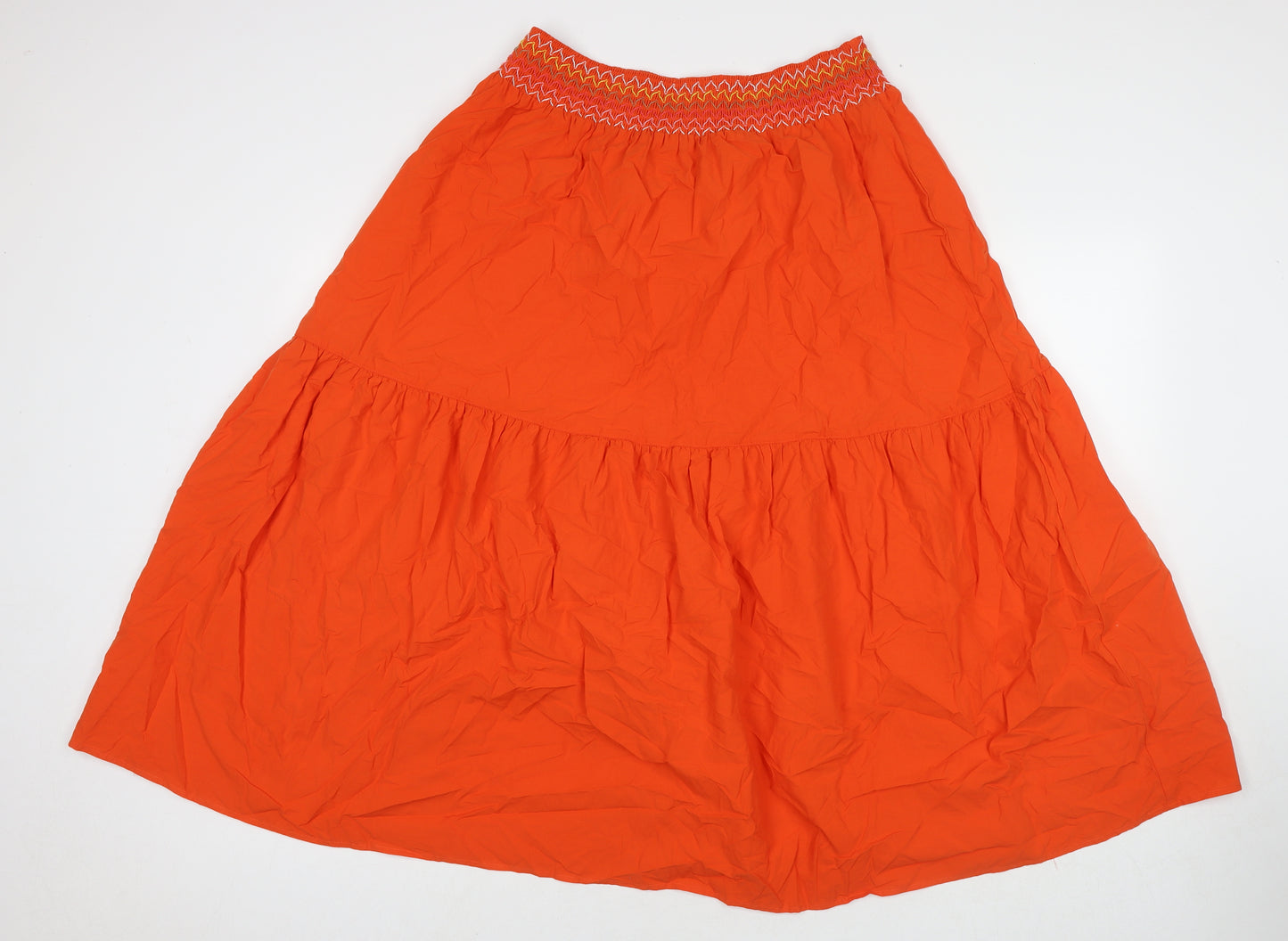 Marks and Spencer Womens Orange Cotton Maxi Skirt Size 18