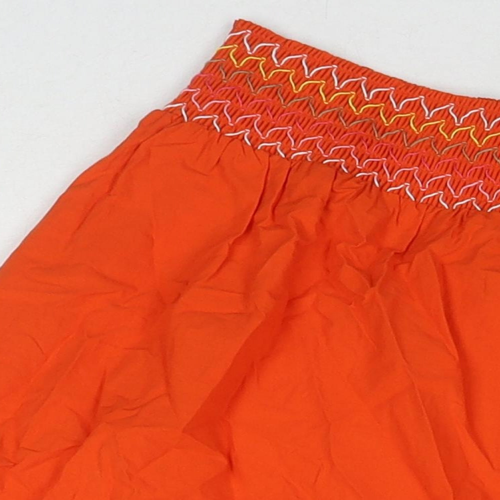 Marks and Spencer Womens Orange Cotton Maxi Skirt Size 18