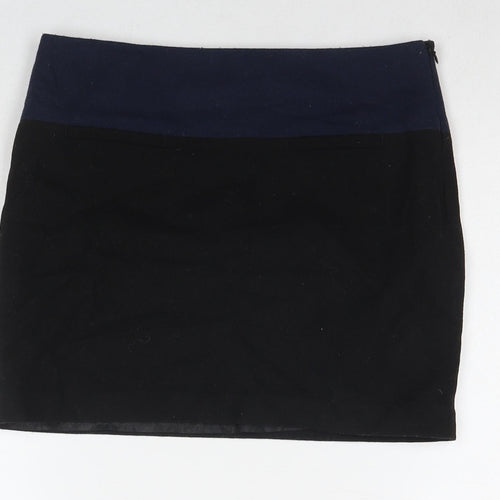 Gap Womens Black Polyester A-Line Skirt Size 4 Zip