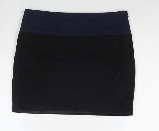 Gap Womens Black Polyester A-Line Skirt Size 4 Zip