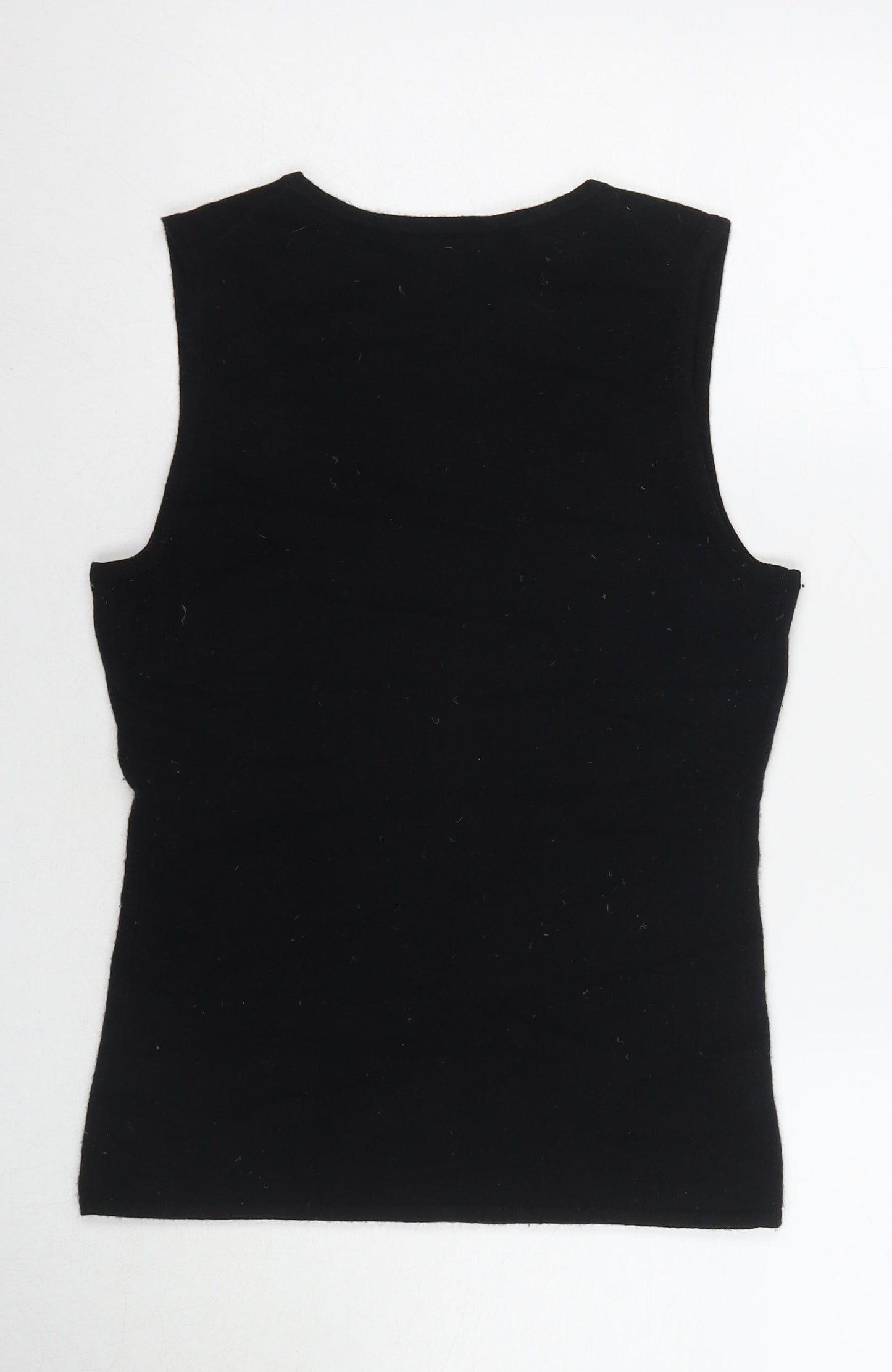 Thomas Pink Womens Black Wool Basic Tank Size S Round Neck - Beaded Detail