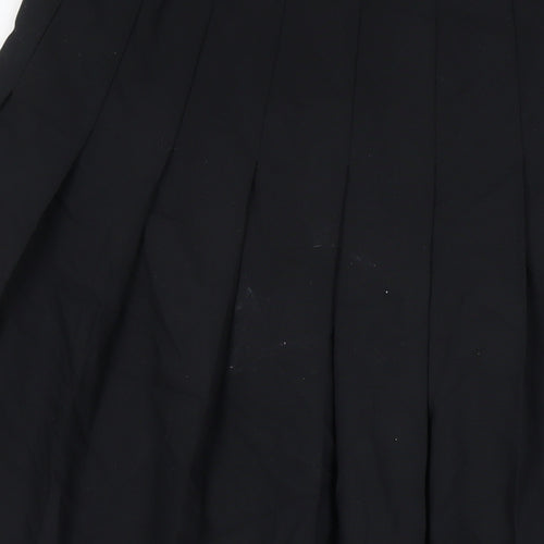 Marks and Spencer Womens Black Polyester Pleated Skirt Size 16 Zip