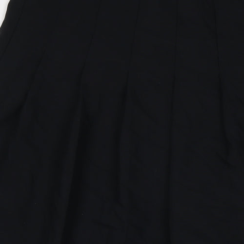 Marks and Spencer Womens Black Polyester Pleated Skirt Size 12 Zip