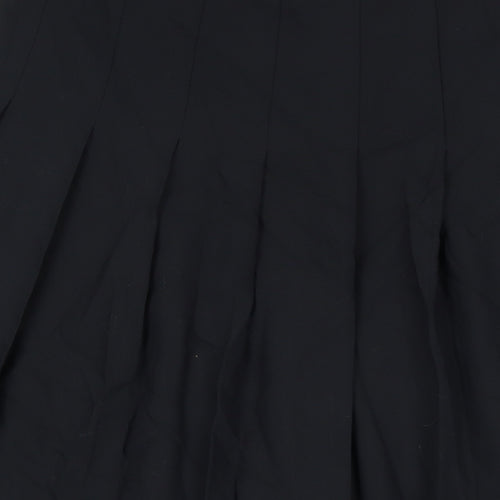 Marks and Spencer Womens Black Polyester Pleated Skirt Size 16 Zip