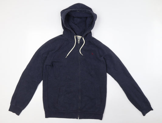 Jack Wills Mens Blue Cotton Full Zip Hoodie Size S