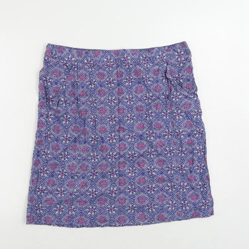 Country Rose Womens Blue Paisley Linen Straight & Pencil Skirt Size 16 - Elastic Waist