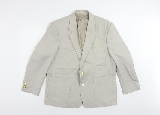 Chums Mens Beige Polyester Jacket Blazer Size 44 Regular