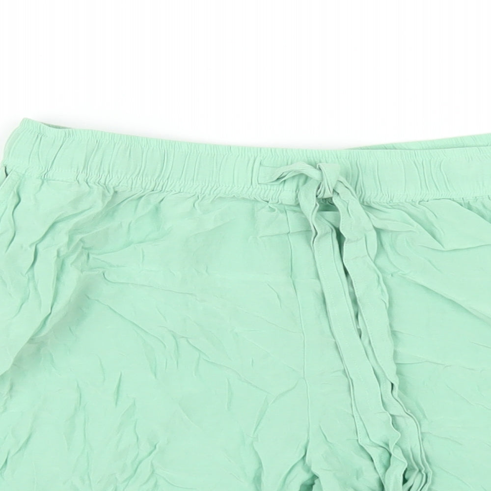 Weekday Womens Green Cupro Basic Shorts Size 10 Regular Pull On