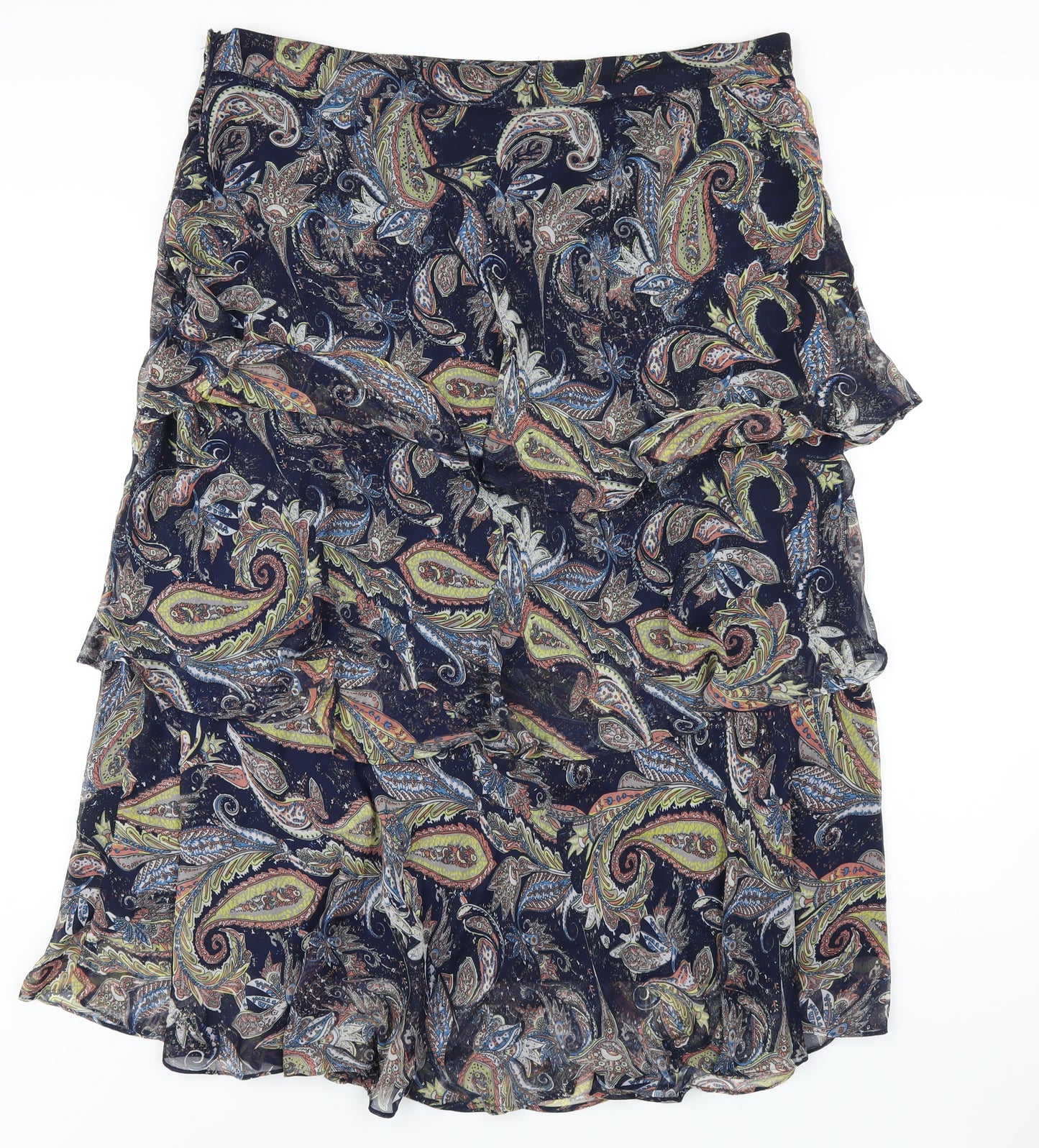 Klass Womens Multicoloured Paisley Polyester A-Line Skirt Size 18 Zip