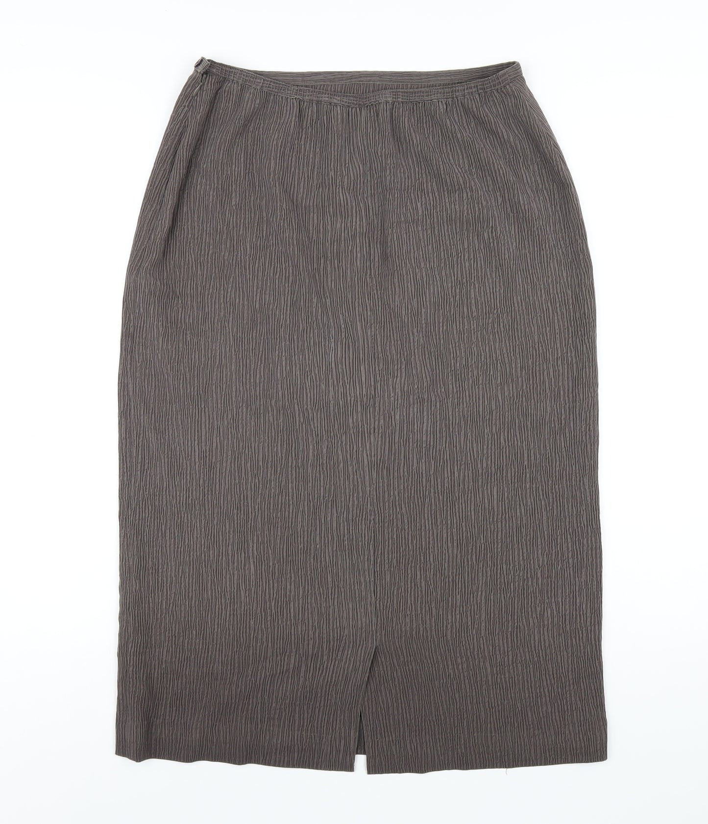 Marks and Spencer Womens Brown Polyester A-Line Skirt Size 12 Zip