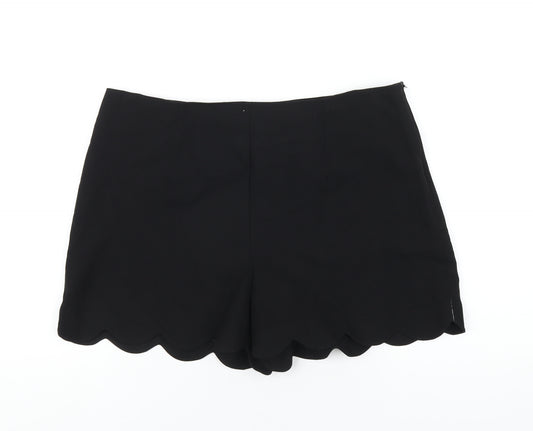 Dorothy Perkins Womens Black Polyester Basic Shorts Size 14 L3 in Regular Zip