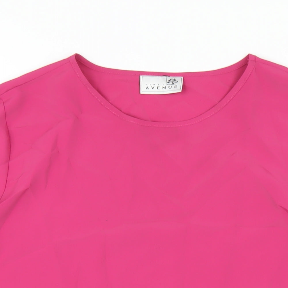 First Avenue Womens Pink Polyester Basic T-Shirt Size 18 Round Neck