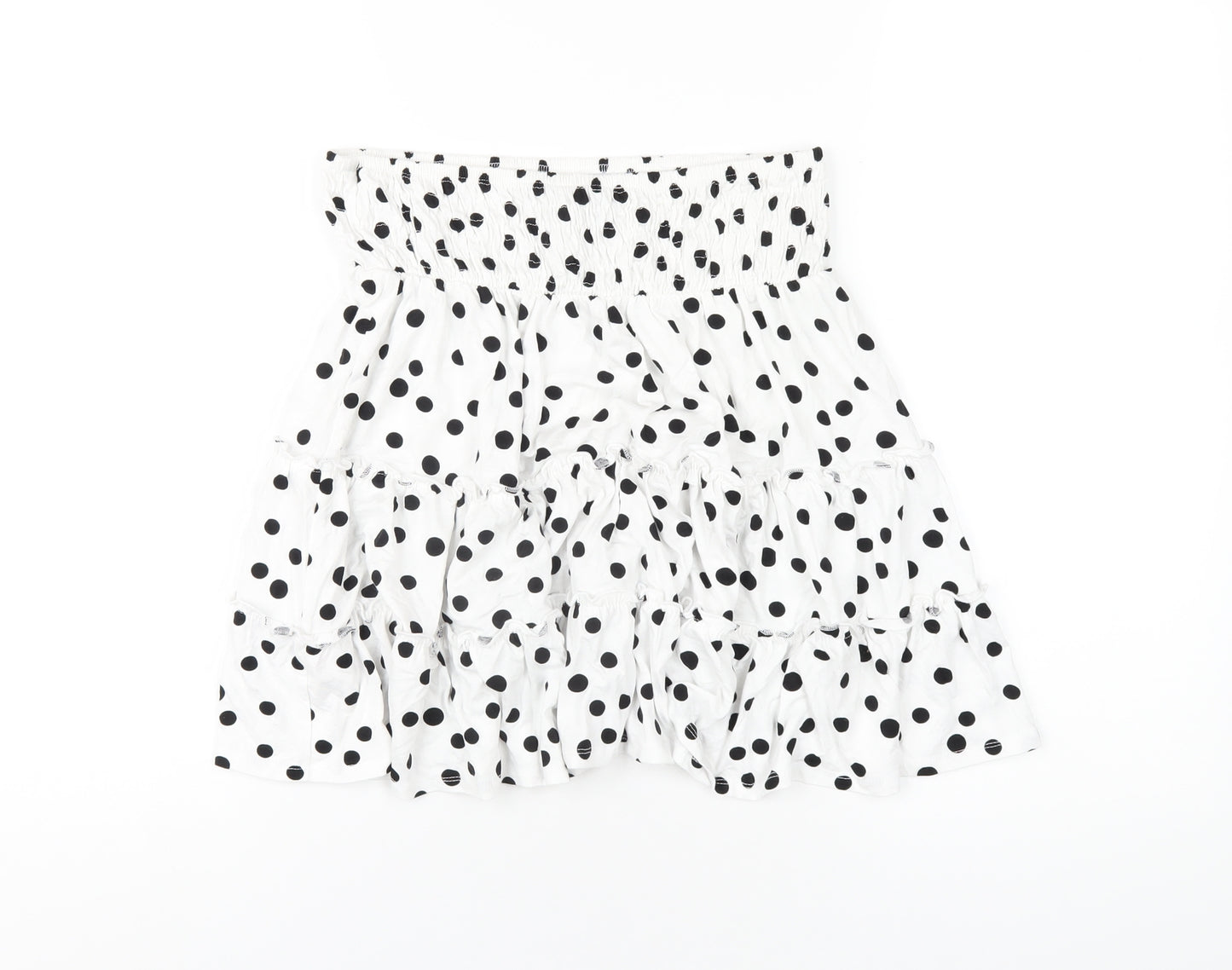 ASOS Womens White Polka Dot Viscose A-Line Skirt Size 12