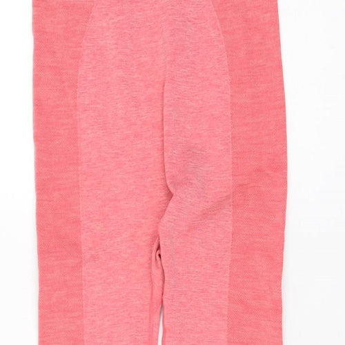 HIIT Womens Pink Polyester Pedal Pusher Leggings Size S L26.5 in Regular Pullover