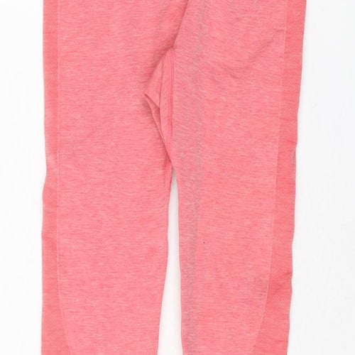 HIIT Womens Pink Polyester Pedal Pusher Leggings Size S L26.5 in Regular Pullover