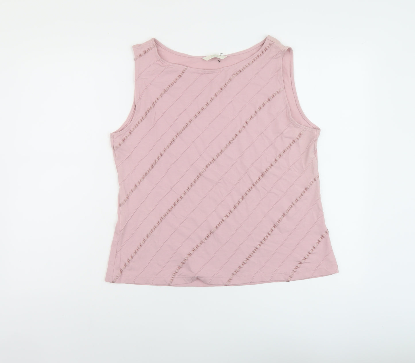 Marks and Spencer Womens Pink Polyester Basic Tank Size 20 Round Neck