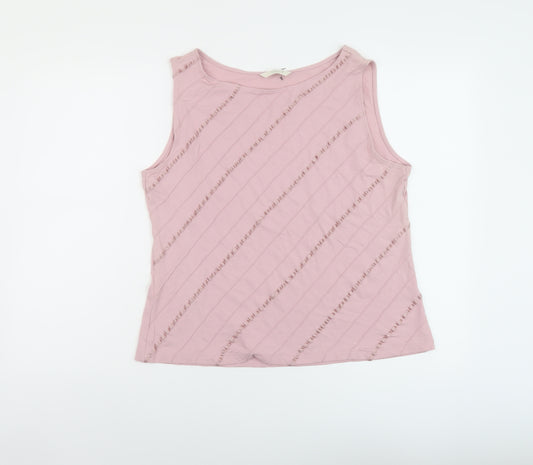 Marks and Spencer Womens Pink Polyester Basic Tank Size 20 Round Neck