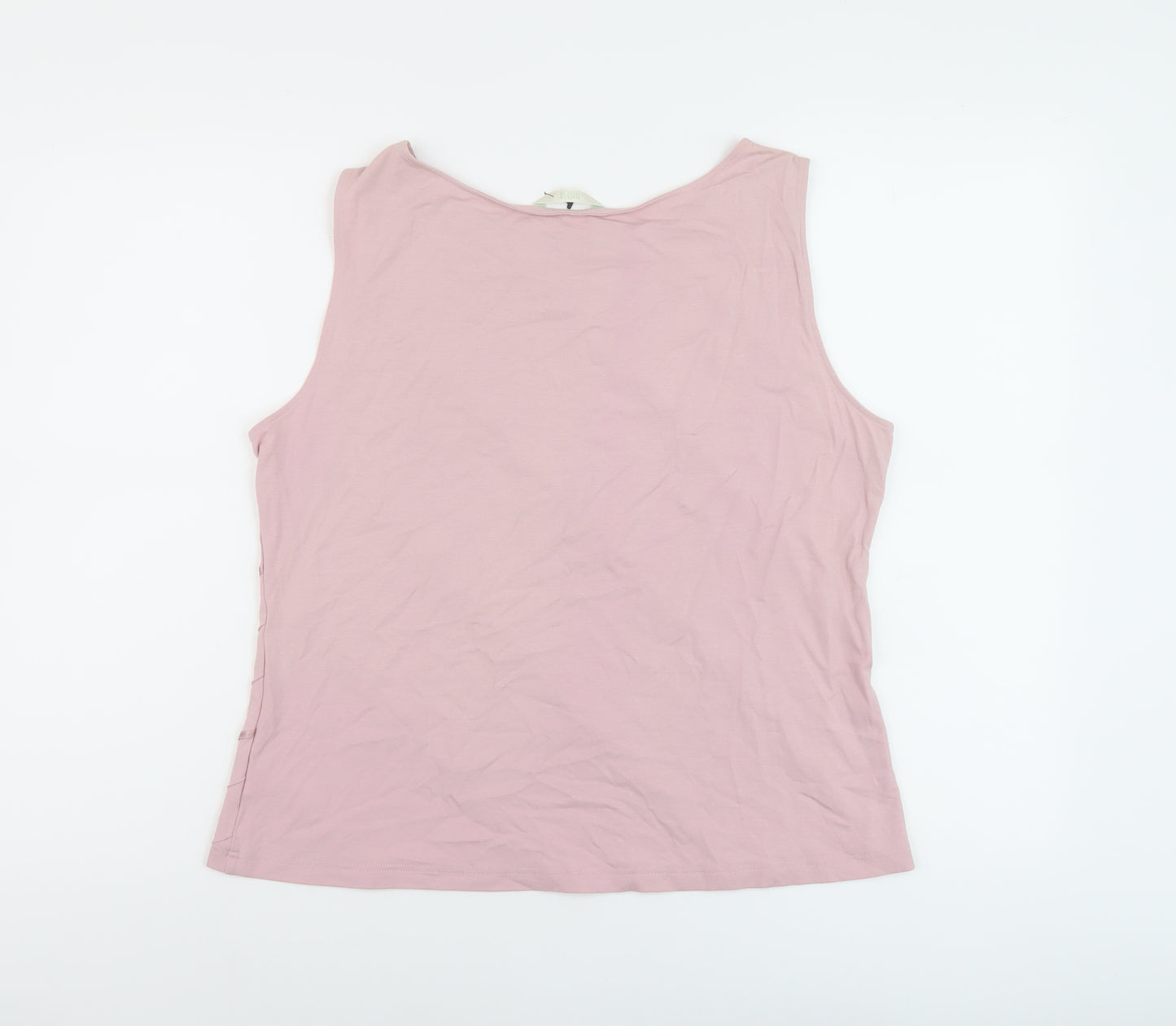 Marks and Spencer Womens Pink Polyester Basic Tank Size 20 Round Neck