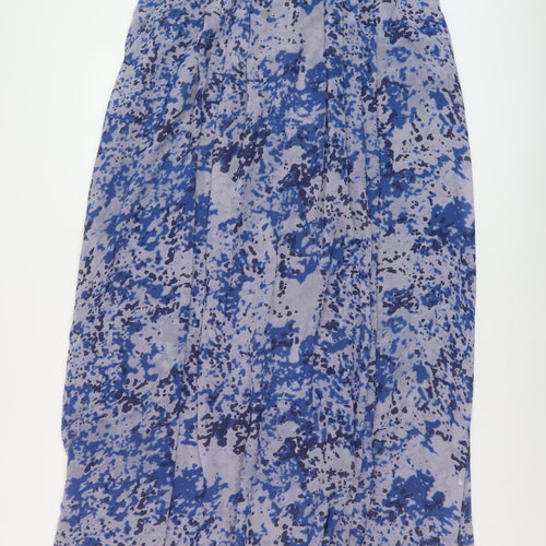 Reiss Womens Blue Geometric Polyester A-Line Skirt Size 12 Zip