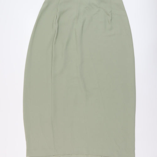 Wallis Womens Green Polyester Wrap Skirt Size 12 Button