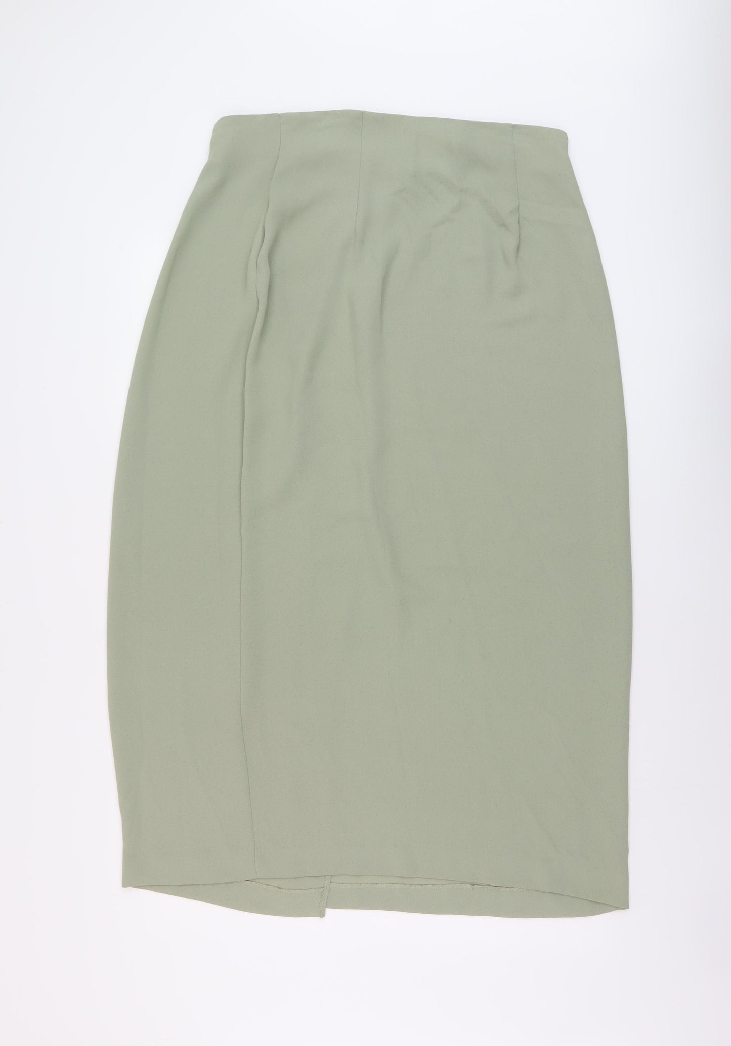 Wallis Womens Green Polyester Wrap Skirt Size 12 Button