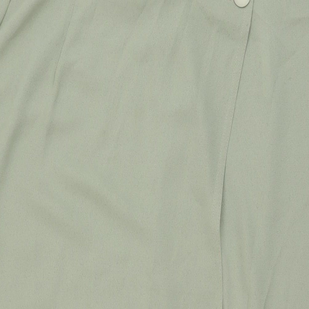 Wallis Womens Green Polyester Wrap Skirt Size 12 Button