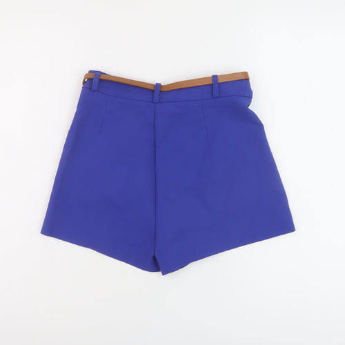 Stradivarius Womens Blue Cotton Chino Shorts Size 6 L3 in Regular Zip