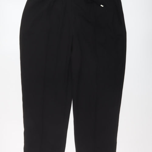 Zara Womens Black Polyester Trousers Size L L25 in Regular Drawstring