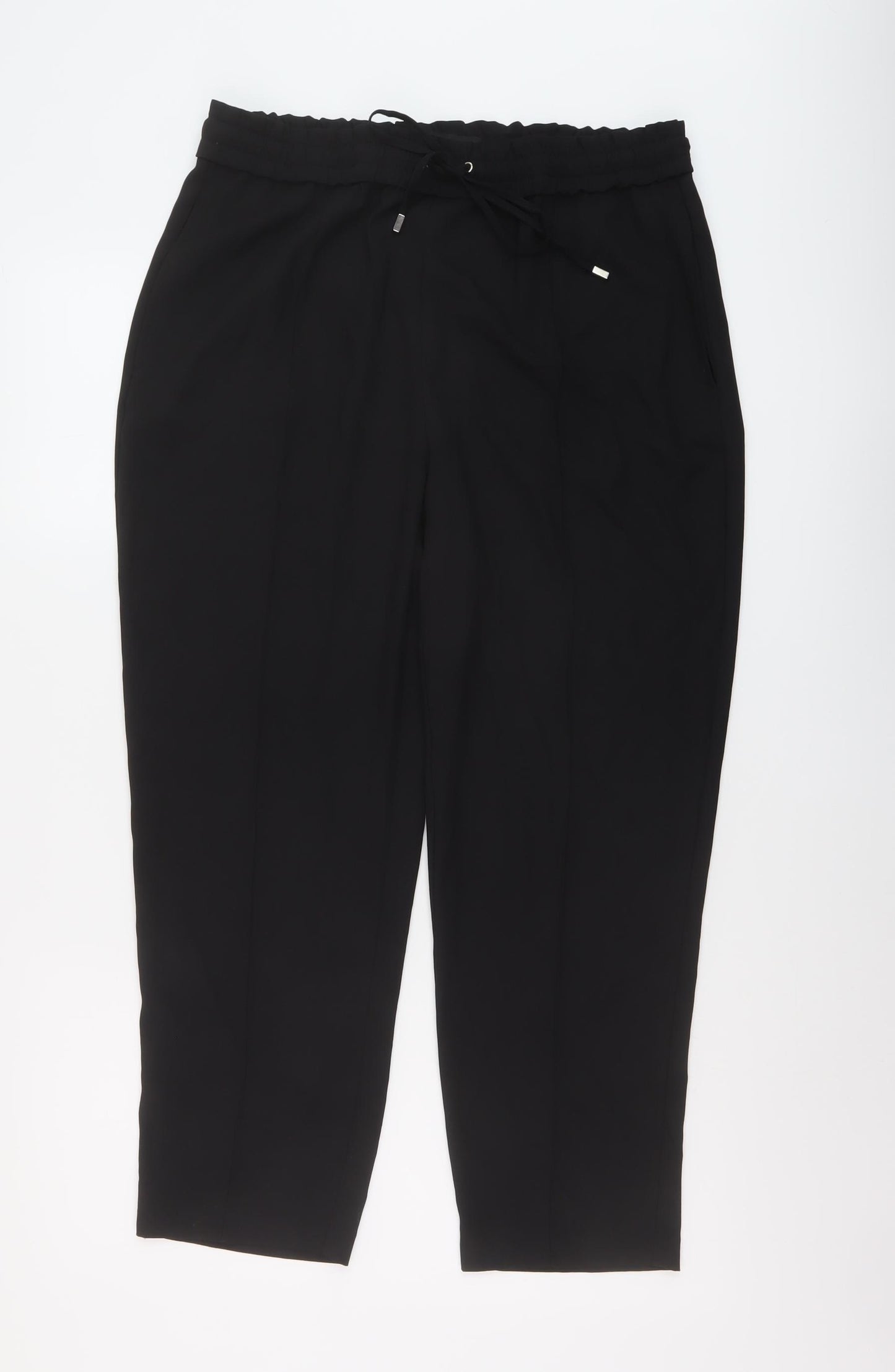 Zara Womens Black Polyester Trousers Size L L25 in Regular Drawstring