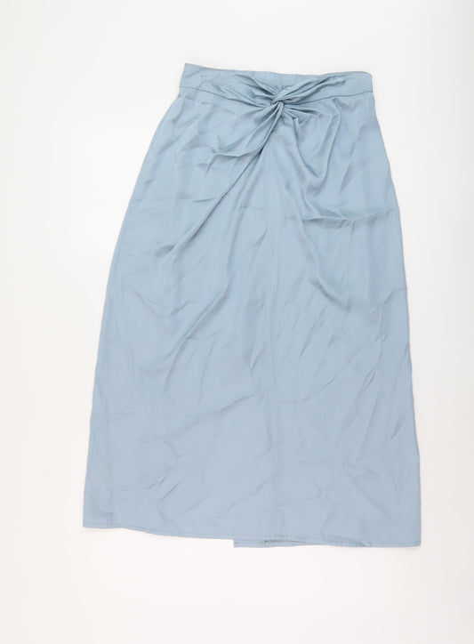 Ravi Famous Womens Blue Polyester A-Line Skirt Size 12 Zip