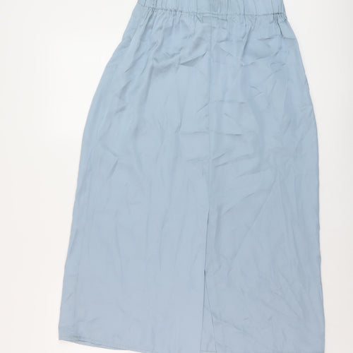 Ravi Famous Womens Blue Polyester A-Line Skirt Size 12 Zip