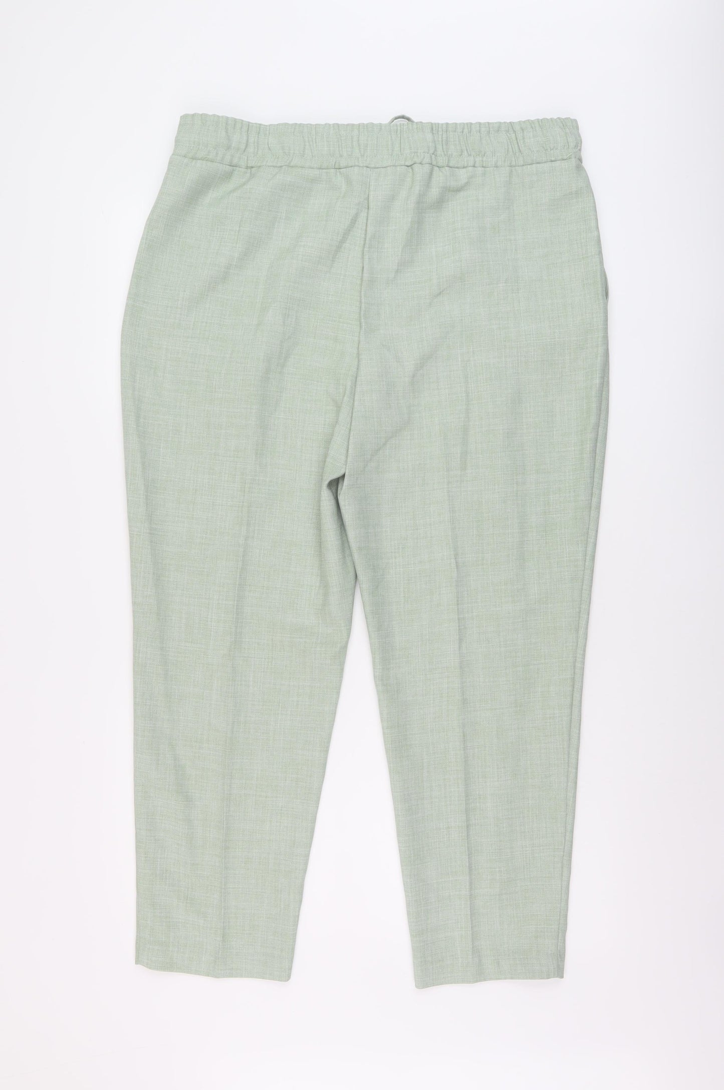 Bonmarché Womens Green Polyester Trousers Size 16 L27 in Regular Drawstring