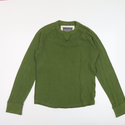 Abercrombie & Fitch Mens Green Cotton Pullover Sweatshirt Size S