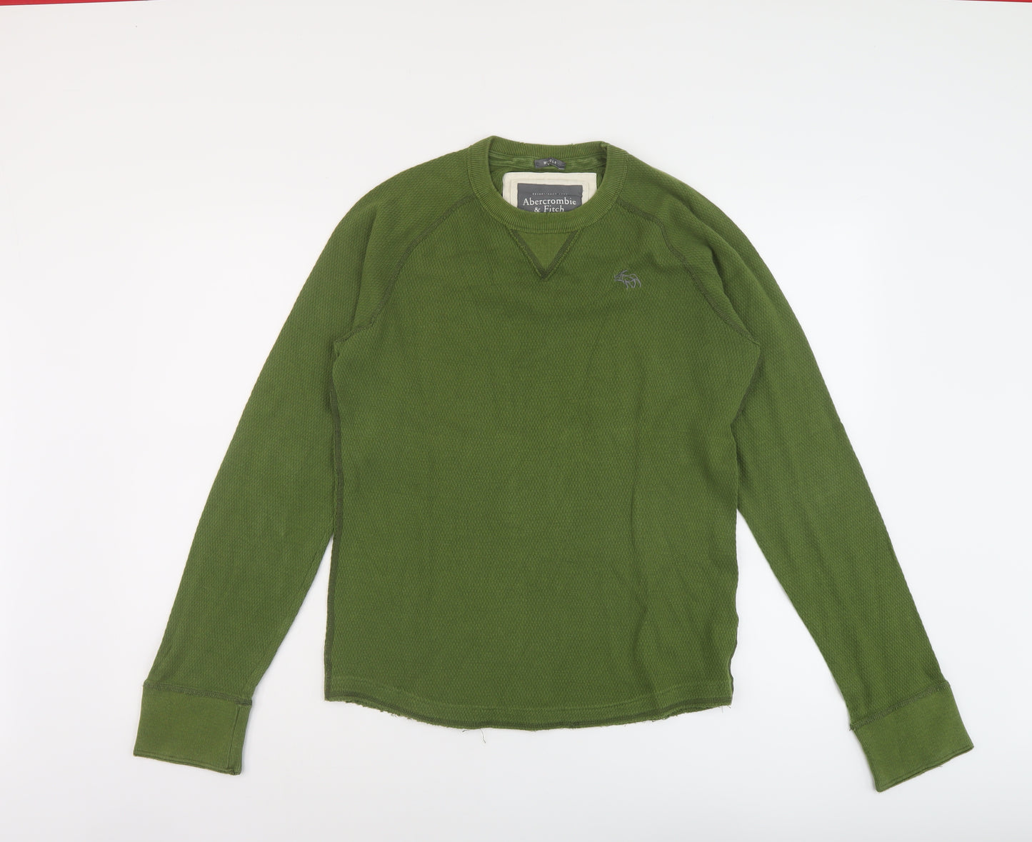 Abercrombie & Fitch Mens Green Cotton Pullover Sweatshirt Size S