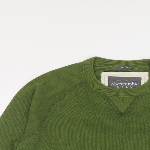 Abercrombie & Fitch Mens Green Cotton Pullover Sweatshirt Size S