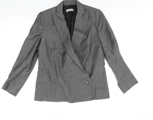 Markus Lupfer Womens Grey Wool Jacket Blazer Size 12