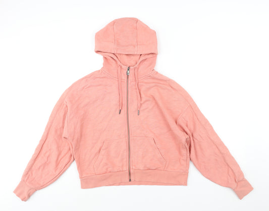 Sweaty Betty Womens Pink Cotton Full Zip Hoodie Size S Zip - Logo