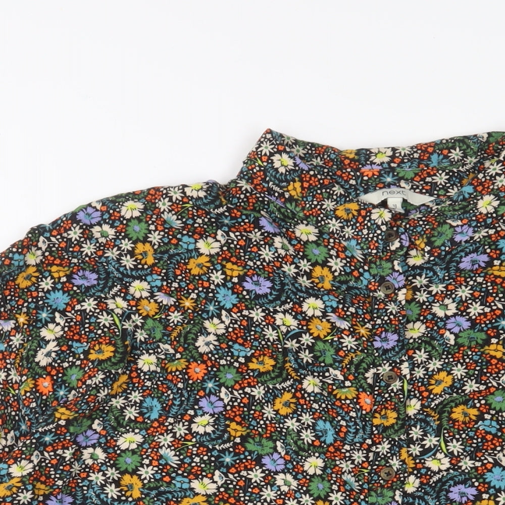 NEXT Womens Multicoloured Floral Viscose Basic Button-Up Size 18 Collared