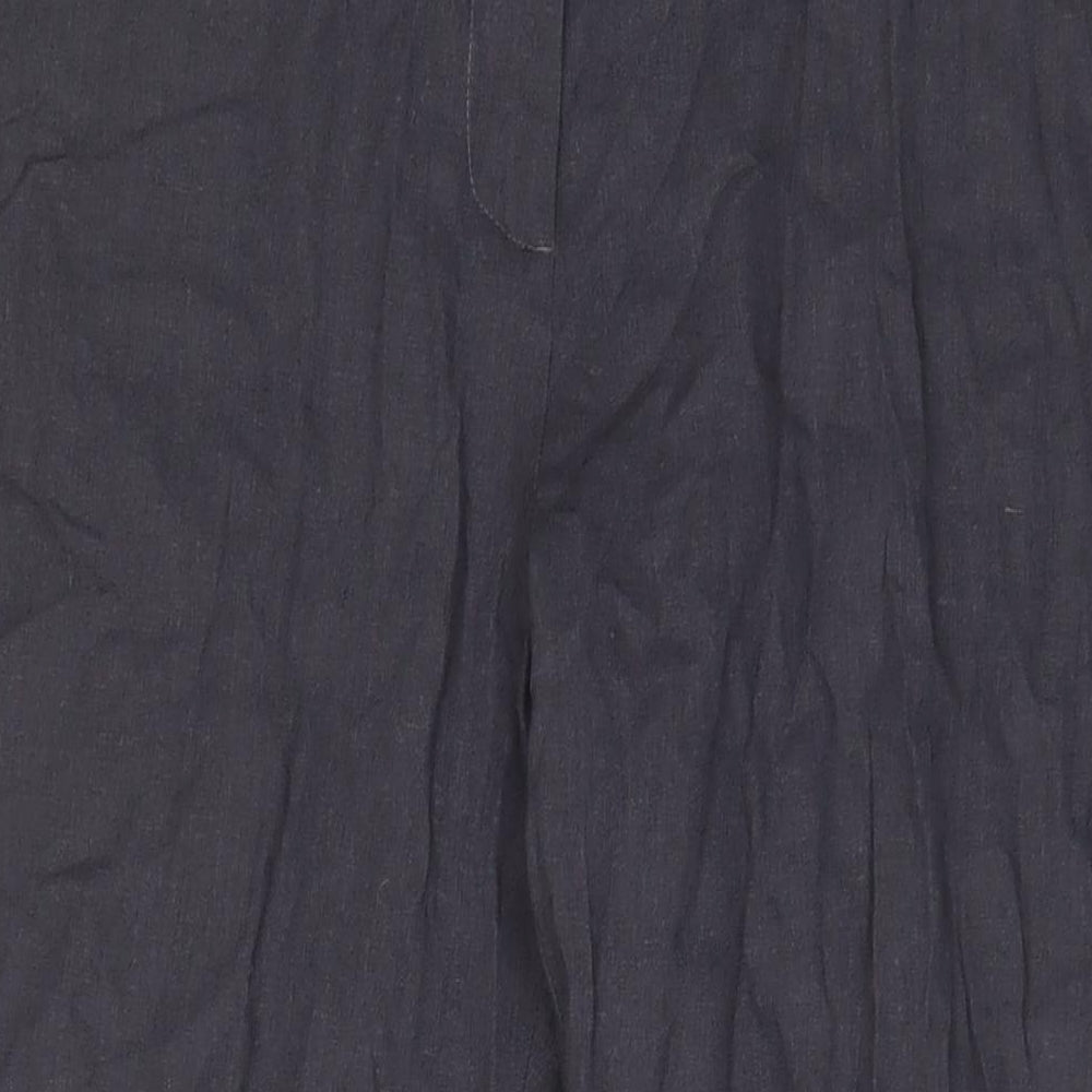 Marks and Spencer Womens Grey Cotton Trousers Size 18 L32 in Regular Zip